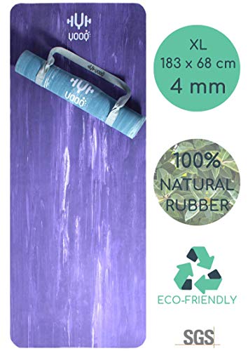 YOOQ Esterilla de Yoga Pure, 100% Caucho Natural, Antideslizante y respetuosa con el Medio Ambiente (Purpura) YOOQ Esterilla de Yoga Pure, 100% Caucho Natural, Antideslizante y respetuosa con el Medio Ambiente (Purpura)