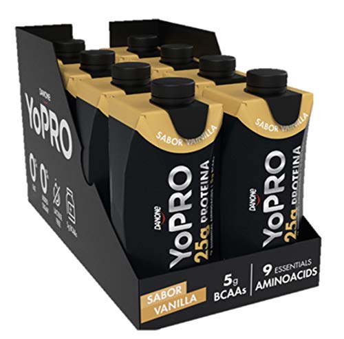 YoPRO Pack 8 unidades batido 25G de Proteína sabor vainilla de 330 ml - Total 8 x 330 ml