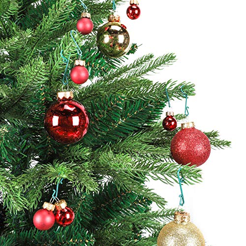 Yorbay Bolas de Árbol de Navidad 44Pcs, Adornos de Navidad Decoracion Arboles de Navidad Bolas de Cristal, Rojas y Doradas, Regalos de Colgantes de Navidad