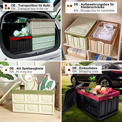 Yorbay Cajas de Almacenamiento Plegables de Plástico, 2 Unidades Cubos de almacenaje con Tapa (Negro, 55L) Yorbay Cajas de Almacenamiento Plegables de Plástico, 2 Unidades Cubos de almacenaje con Tapa (Negro, 55L)