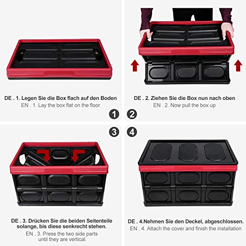 Yorbay Cajas de Almacenamiento Plegables de Plástico, 2 Unidades Cubos de almacenaje con Tapa (Negro, 55L) Yorbay Cajas de Almacenamiento Plegables de Plástico, 2 Unidades Cubos de almacenaje con Tapa (Negro, 55L)