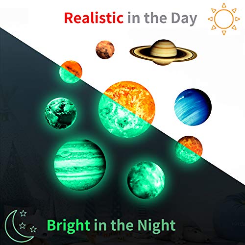 Yosemy Luminoso Pegatinas de Pared 9 Planetas Estrellas Pegatinas Luminoso para Niños Infantil Sistema Solar Fluorescente Adhesivos Decoración para Dormitorio Yosemy Luminoso Pegatinas de Pared 9 Planetas Estrellas Pegatinas Luminoso para Niños Infantil Sistema Solar Fluorescente Adhesivos Decoración para Dormitorio