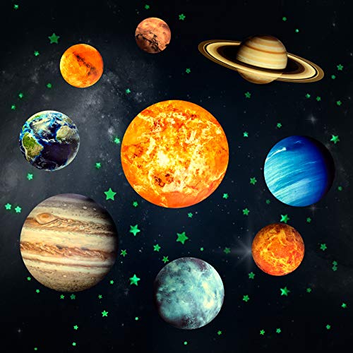 Yosemy Luminoso Pegatinas de Pared 9 Planetas Estrellas Pegatinas Luminoso para Niños Infantil Sistema Solar Fluorescente Adhesivos Decoración para Dormitorio Yosemy Luminoso Pegatinas de Pared 9 Planetas Estrellas Pegatinas Luminoso para Niños Infantil Sistema Solar Fluorescente Adhesivos Decoración para Dormitorio
