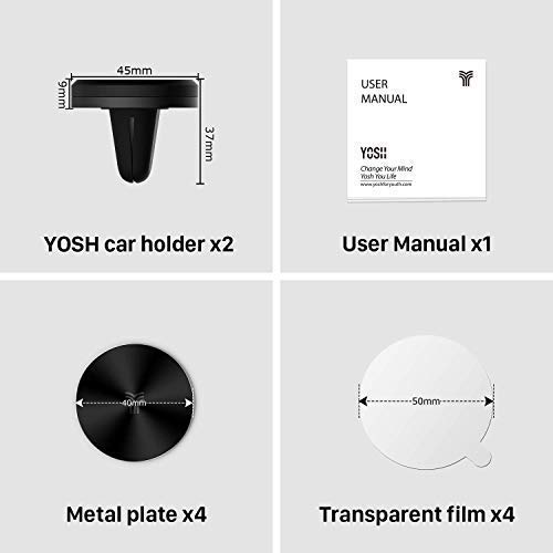 YOSH Soporte Móvil Coche, Soporte Magnético Rejillas, con Iman (2 Pack) para Rejillas Aire Coche Iman para iPhone 12 11 XS MAX XR X 8 Plus 7 Galaxy Note9 8 S8 Xiaomi Dispositivo GPS y ect YOSH Soporte Móvil Coche, Soporte Magnético Rejillas, con Iman (2 Pack) para Rejillas Aire Coche Iman para iPhone 12 11 XS MAX XR X 8 Plus 7 Galaxy Note9 8 S8 Xiaomi Dispositivo GPS y ect