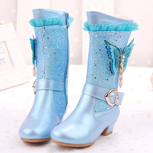 YOSICIL Botas de Nieve para Niños Invierno Felpa Botines Calentar Zapatos de Princesa con Forro Cálido Botas de Nieve Antideslizantes Bota de Invierno Disfraces Regalo de Cumpleaños