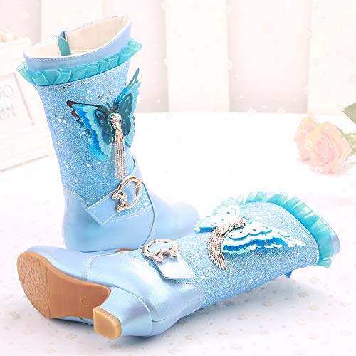 YOSICIL Botas de Nieve para Niños Invierno Felpa Botines Calentar Zapatos de Princesa con Forro Cálido Botas de Nieve Antideslizantes Bota de Invierno Disfraces Regalo de Cumpleaños