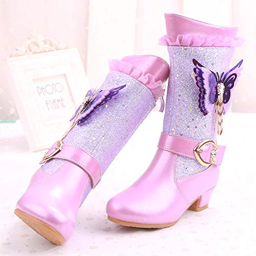 YOSICIL Botas de Nieve para Niños Invierno Felpa Botines Calentar Zapatos de Princesa con Forro Cálido Botas de Nieve Antideslizantes Bota de Invierno Disfraces Regalo de Cumpleaños