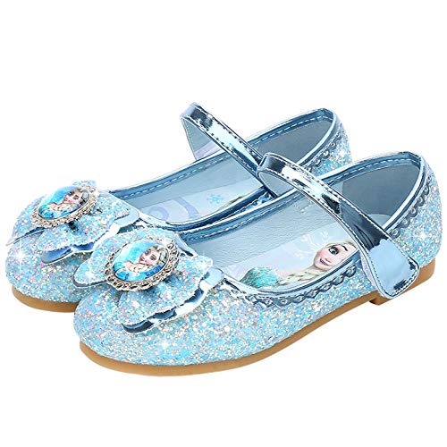 YOSICIL Zapatos de la Princesa Elsa niñas con Lentejuela Zapato de Disfraz Elsa Frozen de Princesa Disfraz Sandalias con Velcro Tacón Zapatos de Fiesta Halloween Cumpleaños Azul EU22-35 YOSICIL Zapatos de la Princesa Elsa niñas con Lentejuela Zapato de Disfraz Elsa Frozen de Princesa Disfraz Sandalias con Velcro Tacón Zapatos de Fiesta Halloween Cumpleaños Azul EU22-35