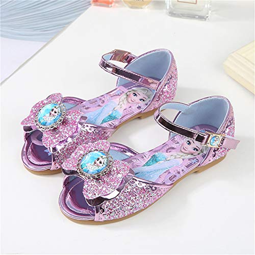 YOSICIL Zapatos de Princesa Elsa Niña Bailarina Zapatos de Tacón Zapatos de Fiesta Sandalias Cumpleanos Zapatilla de Ballet para 3 a 16 Años Azul