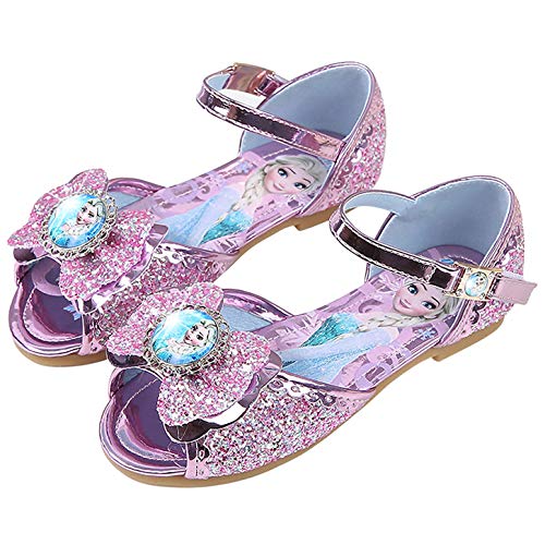 YOSICIL Zapatos de Princesa Elsa Niña Bailarina Zapatos de Tacón Zapatos de Fiesta Sandalias Cumpleanos Zapatilla de Ballet para 3 a 16 Años Azul