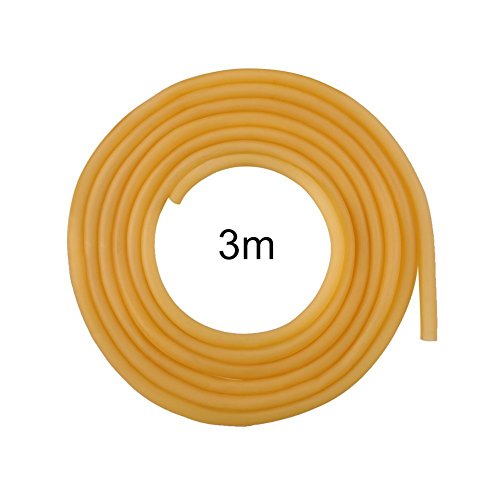 Yosoo 3m, 6x9mm Tubo de Látex Natural para Tirachinas, Tubería de Goma para Refacciones Elástico Catapulta Caza al Aire Libre, Ámbar (Amarillo)