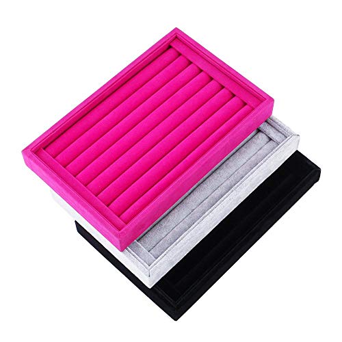 Yosoo - Bandeja para exponer, organizar y almacenar Joyas como Anillos y Gemelos, de Terciopelo Yosoo - Bandeja para exponer, organizar y almacenar Joyas como Anillos y Gemelos, de Terciopelo