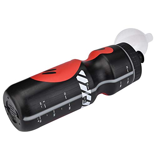 Yosoo Health Gear Botella de Agua para Ciclismo Deportivo, Botella de Agua para Bicicleta de montaña con Jaula para Botella de Agua para Ciclismo al Aire Libre, 650 ml(Negro)