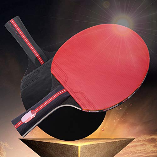 Yosoo Health Gear Raqueta y Pelotas de Tenis de Mesa, paletas de Ping Pong Juego de 2 Raquetas de Ping Pong Profesional con 3 Pelotas aptas para Jugadores con Agarre de Mano