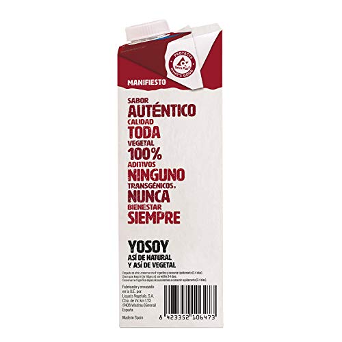 Yosoy - Bebida Vegetal de Almendras sin Azúcar - Caja de 6 x 1L