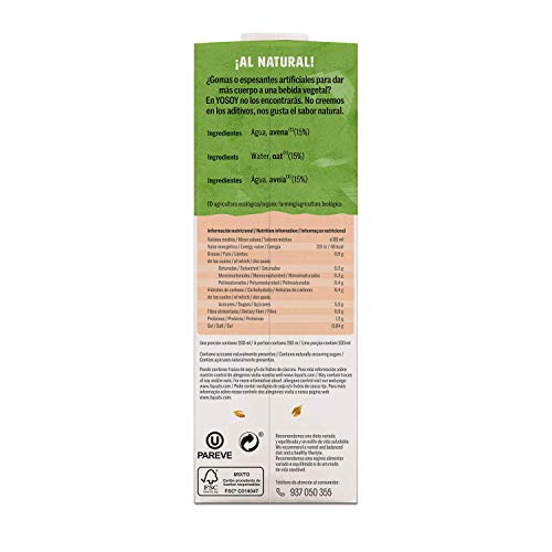 Yosoy - Bebida Vegetal Ecológica de Avena, Caja de 6 x 1L Yosoy - Bebida Vegetal Ecológica de Avena, Caja de 6 x 1L