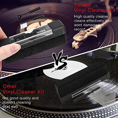 yotako Limpiador de Discos de Vinilo Kit, Terciopelo Anti estática Cepillo de Limpieza, Cepillo de Limpieza para lápices capacitivos con Gamuza de Limpieza de vinilos