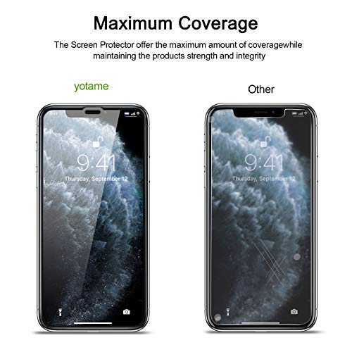 yotame [3 Piezas Cobertura Completa Protector Pantalla para iPhone 11 Pro MAX/XS MAX, Cristal Templado iPhone XS MAX [Marco instalación fácil] [Anti-Burbujas] Vidrio Templado iPhone 11 Pro MAX