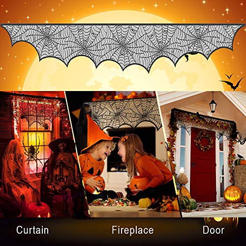 yotame Telarañas de Halloween para decoración de Halloween, telaraña elástica con Chimenea Tela decoración y 30 arañas falsas para Halloween decoración fiesta carnaval