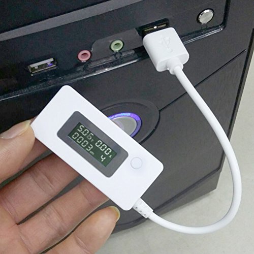 YOTINO Detector de medidor de corriente y voltaje USB, pantalla LCD Medidor de potencia de voltaje de amperio, velocidad de carga de los cargadores, cables, capacidad de los bancos de potencia YOTINO Detector de medidor de corriente y voltaje USB, pantalla LCD Medidor de potencia de voltaje de amperio, velocidad de carga de los cargadores, cables, capacidad de los bancos de potencia