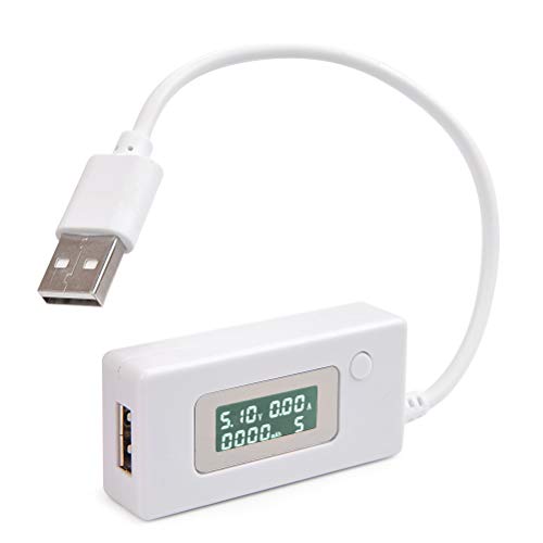 YOTINO Detector de medidor de corriente y voltaje USB, pantalla LCD Medidor de potencia de voltaje de amperio, velocidad de carga de los cargadores, cables, capacidad de los bancos de potencia