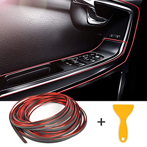 YOTINO Moldura Interior del Coche Tiras Líneas de Molduras Hay una Herramienta de Instalación Práctica y Flexible para Decoración Interior Coches, Tiras de Ajuste de Universal (10m Rojo) YOTINO Moldura Interior del Coche Tiras Líneas de Molduras Hay una Herramienta de Instalación Práctica y Flexible para Decoración Interior Coches, Tiras de Ajuste de Universal (10m Rojo)