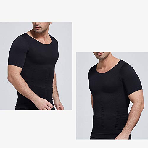 YOUCAI Camiseta Reductora para Hombre Ropa Deportiva Adelgazante Faja Moldeadora Abdominal Pecho，Negro,M