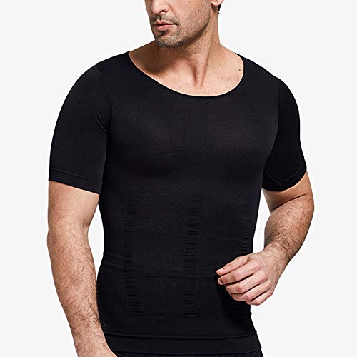 YOUCAI Camiseta Reductora para Hombre Ropa Deportiva Adelgazante Faja Moldeadora Abdominal Pecho，Negro,M