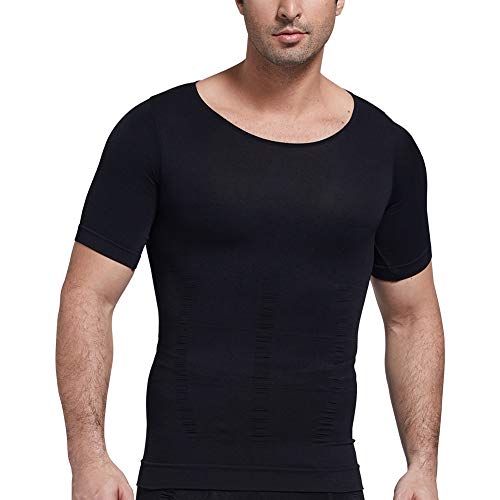 YOUCAI Camiseta Reductora para Hombre Ropa Deportiva Adelgazante Faja Moldeadora Abdominal Pecho，Negro,M