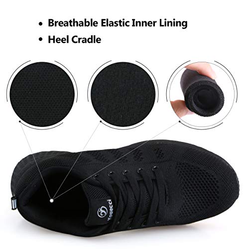 Youecci Zapatillas de Deportivos de Running para Mujer Deportivo de Exterior Interior Gimnasia Ligero Sneakers Fitness Atlético Caminar Zapatos Transpirable Negro 40 EU Youecci Zapatillas de Deportivos de Running para Mujer Deportivo de Exterior Interior Gimnasia Ligero Sneakers Fitness Atlético Caminar Zapatos Transpirable Negro 40 EU
