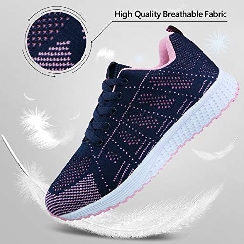 Youecci Zapatillas de Deportivos de Running para Mujer Deportivo de Exterior Interior Gimnasia Ligero Sneakers Fitness Atlético Caminar Zapatos Transpirable Azul 37 EU