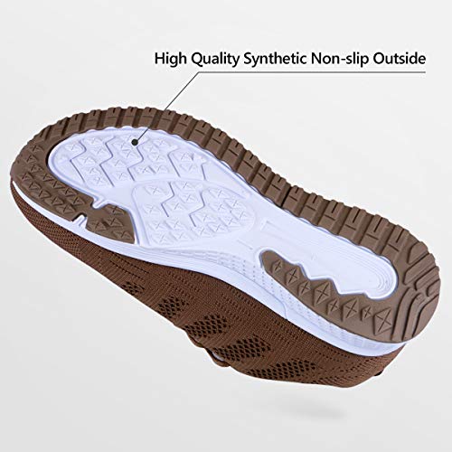 Youecci Zapatillas de Deportivos de Running para Mujer Deportivo de Exterior Interior Gimnasia Ligero Sneakers Fitness Atlético Caminar Zapatos Transpirable Caqui 37 EU