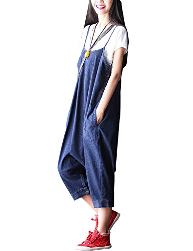 Youlee Mujer Verano Monos de Mezclilla Trajes de Trabajo con Bolsillos Blue Youlee Mujer Verano Monos de Mezclilla Trajes de Trabajo con Bolsillos Blue