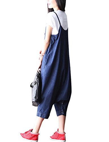 Youlee Mujer Verano Monos de Mezclilla Trajes de Trabajo con Bolsillos Blue Youlee Mujer Verano Monos de Mezclilla Trajes de Trabajo con Bolsillos Blue
