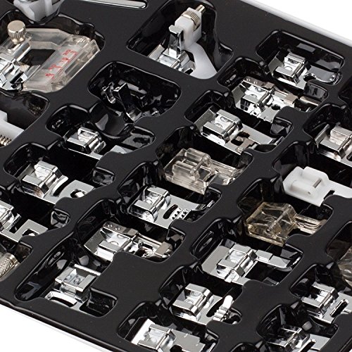 Youngine 32pcs profesional máquina de coser presser pies conjunto bajo Shank snap-on pie kit para hermano, cantante, janome, vikingo Youngine 32pcs profesional máquina de coser presser pies conjunto bajo Shank snap-on pie kit para hermano, cantante, janome, vikingo