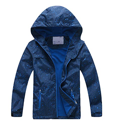 YoungSoul Chaqueta Impermeable para NiƱos - Cortavientos con Forro Polar y Capucha- Abrigo Deportivo Primavera OtoƱo, Azul Oscuro, 11-12 aƱos/150 YoungSoul Chaqueta Impermeable para NiƱos - Cortavientos con Forro Polar y Capucha- Abrigo Deportivo Primavera OtoƱo, Azul Oscuro, 11-12 aƱos/150