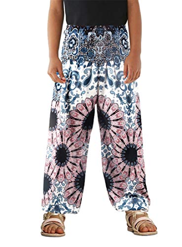 YoungSoul Pantalones Harem Niños Niñas, Pantalón Bombacho para Yoga Danza, Pantalones Baggy Estampados de Verano, 4, 6-8 años/L YoungSoul Pantalones Harem Niños Niñas, Pantalón Bombacho para Yoga Danza, Pantalones Baggy Estampados de Verano, 4, 6-8 años/L