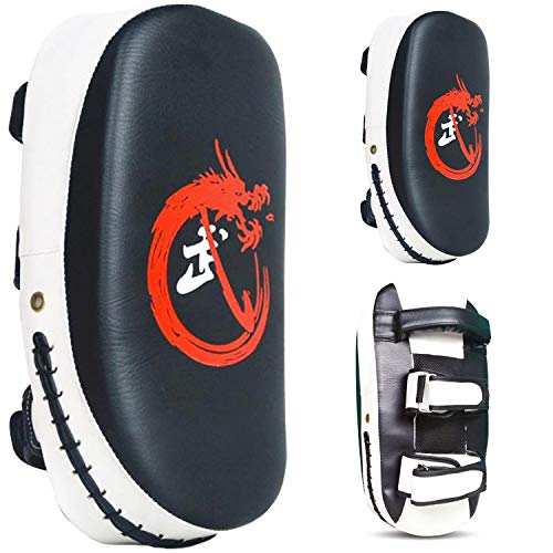 YOUSHANG Paos Muay Thai | Soltero | Escudos para Patadas | Paos De Boxeo | Boxeo Kick Shield | Muay Thai Taekwondo Sanda Fight Training | MMA UFC | Azul 36X19X9cm