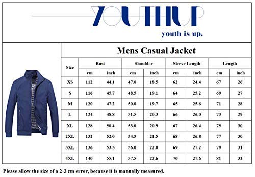 YOUTHUP Chaqueta de Hombre Regular Fit Casual Ropa Deportiva Chaquetas Ligeras YOUTHUP Chaqueta de Hombre Regular Fit Casual Ropa Deportiva Chaquetas Ligeras
