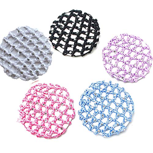 YouU 5 Piezas Las Mujeres De Algodón Moño Cover Girls Ganchillo Brazoladas Señora Red Para El Cabello Para El Ballet De Danza,Con Diamantes de Imitación YouU 5 Piezas Las Mujeres De Algodón Moño Cover Girls Ganchillo Brazoladas Señora Red Para El Cabello Para El Ballet De Danza,Con Diamantes de Imitación