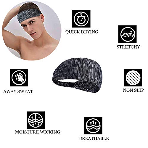 YOUYIKE® Hombres Diadema Deportiva Ligera,3 Piezas Banda de Pelo Absorbente,Quick Dry Banda de Cabeza,Diadema Elástica, Grandioso para Yoga, Equitación, Baloncesto, Running, Gimnasio.