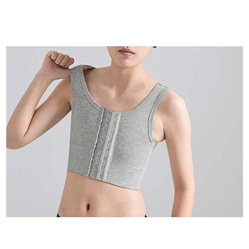 Ypnrd Tomboy Trans Lesbian Mesh Chest Binder Banda Elástica Pecho Sujetador Deportivo para Mujer Disfraz Cosplay,Gris,M