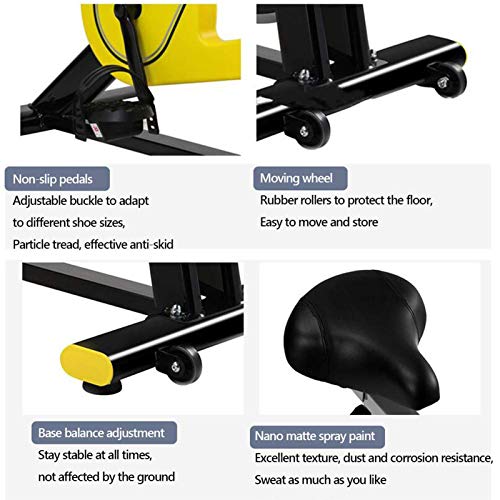 YPSM Interior Bicicletas Fitness,Ajustable Tranquilo Bicicleta De Ejercicio Accionamiento por Correa Interior Cycling con Monitor LCD Soporte para Tableta-Amarillo 113x43x116-125cm(44x17x46-49inch) YPSM Interior Bicicletas Fitness,Ajustable Tranquilo Bicicleta De Ejercicio Accionamiento por Correa Interior Cycling con Monitor LCD Soporte para Tableta-Amarillo 113x43x116-125cm(44x17x46-49inch)