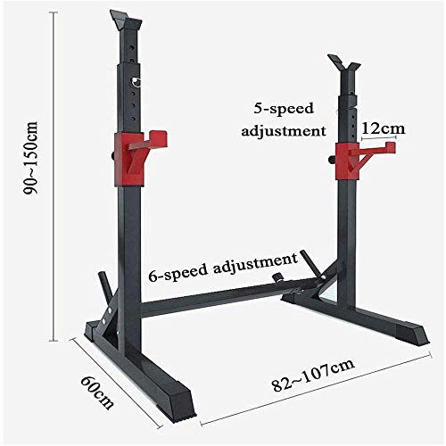 YQGOO Banco para Sentadillas con Barra de tracción, Soporte de Carga máxima de 300 kg, Soportes para Sentadillas Ajustables, Soporte para Banco de Pesas con Barra para el hogar y Gimnasio