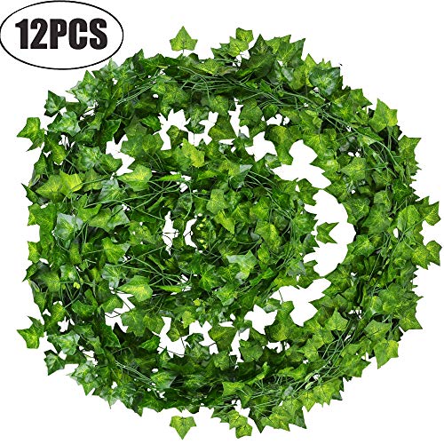 YQing Plantas Hiedra Artificial Decoración Interior y Exterior 84ft-12 Guirnalda Hiedra Artificial De Hogar Boda Jardín Valla Escalera Ventana para Decoración YQing Plantas Hiedra Artificial Decoración Interior y Exterior 84ft-12 Guirnalda Hiedra Artificial De Hogar Boda Jardín Valla Escalera Ventana para Decoración
