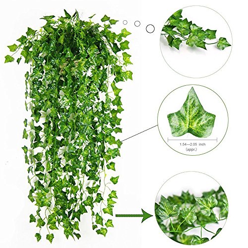 YQing Plantas Hiedra Artificial Decoración Interior y Exterior 84ft-12 Guirnalda Hiedra Artificial De Hogar Boda Jardín Valla Escalera Ventana para Decoración YQing Plantas Hiedra Artificial Decoración Interior y Exterior 84ft-12 Guirnalda Hiedra Artificial De Hogar Boda Jardín Valla Escalera Ventana para Decoración