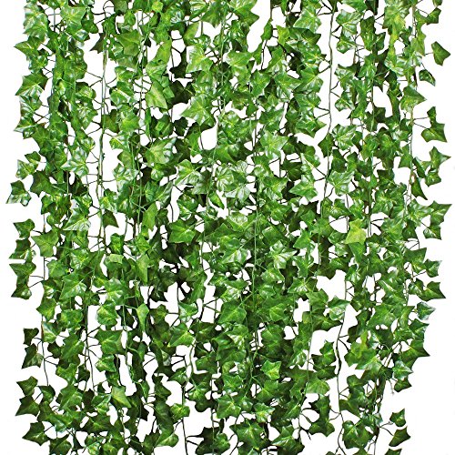 YQing Plantas Hiedra Artificial Decoración Interior y Exterior 84ft-12 Guirnalda Hiedra Artificial De Hogar Boda Jardín Valla Escalera Ventana para Decoración YQing Plantas Hiedra Artificial Decoración Interior y Exterior 84ft-12 Guirnalda Hiedra Artificial De Hogar Boda Jardín Valla Escalera Ventana para Decoración