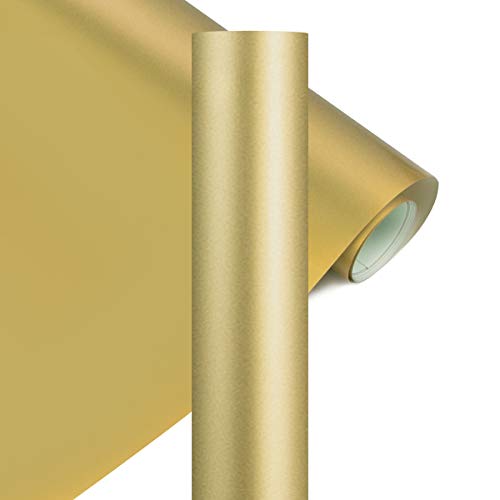 YRYM HT Lámina para plóter textil prémium, 30,5 cm x 152,4 cm, lámina flexible para planchar camisetas y otros tejidos (dorado)