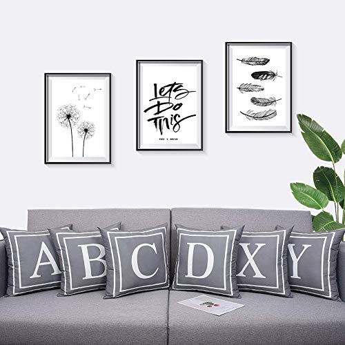 ySHtanj Funda de cojín con estampado de letras inglesas, para decoración del hogar, coche, oficina, impresión de letras inglesas, fácil de limpiar, decoración del hogar E ySHtanj Funda de cojín con estampado de letras inglesas, para decoración del hogar, coche, oficina, impresión de letras inglesas, fácil de limpiar, decoración del hogar E