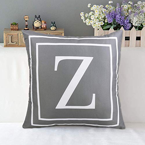 ySHtanj Funda de cojín con estampado de letras inglesas, para decoración del hogar, coche, oficina, impresión de letras inglesas, fácil de limpiar, decoración del hogar E ySHtanj Funda de cojín con estampado de letras inglesas, para decoración del hogar, coche, oficina, impresión de letras inglesas, fácil de limpiar, decoración del hogar E